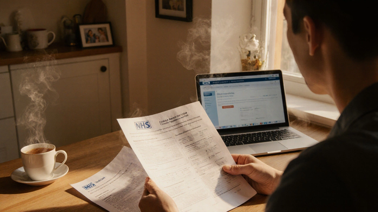 Patient compares cost estimate, CQC rating, and NHS records at home.