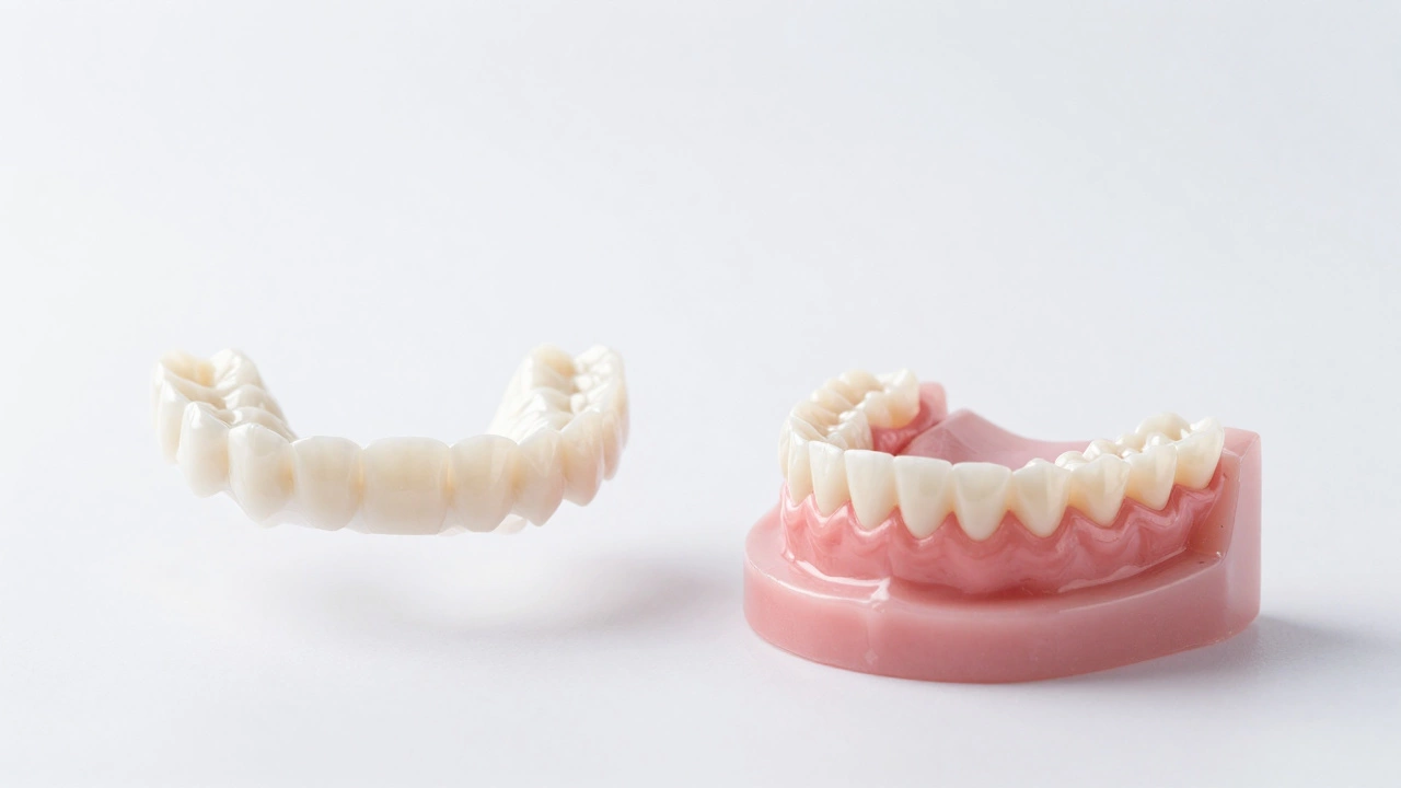 Dental bridges and dentures displayed as treatment alternatives