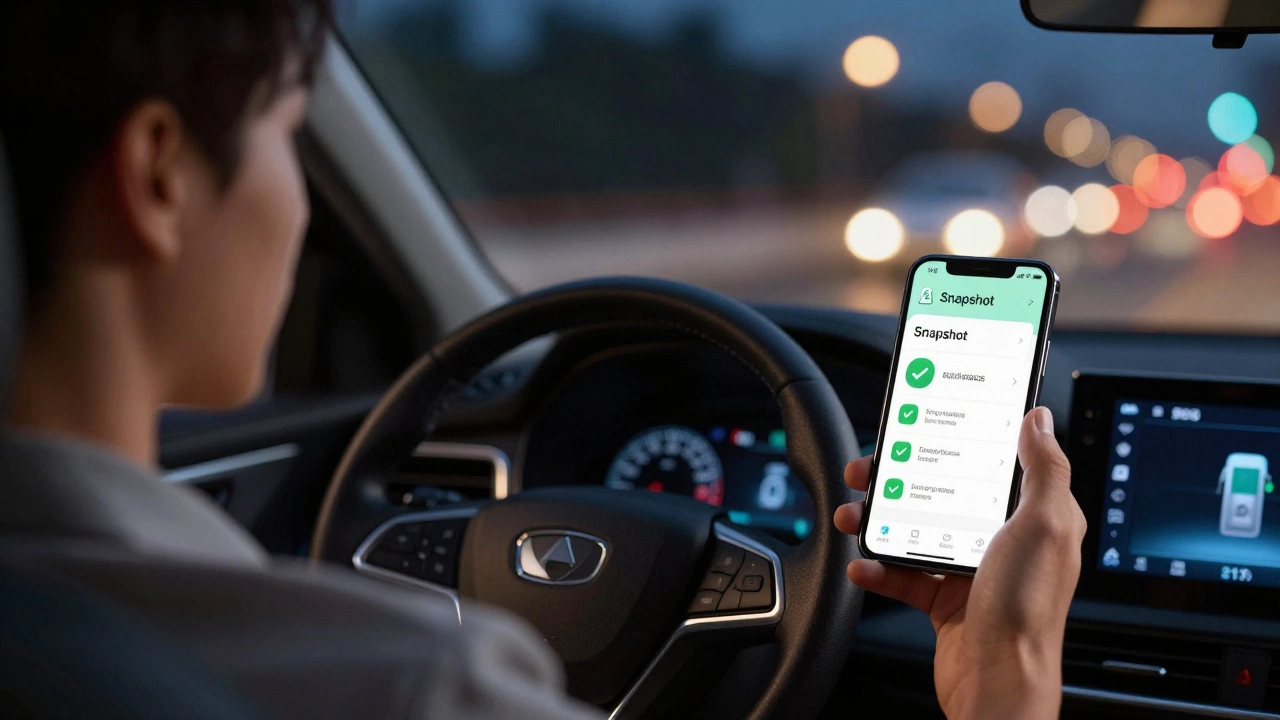Driver using telematics device for usage-based insurance tracking