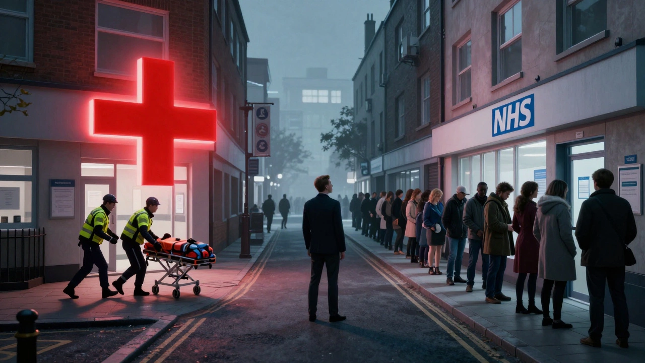 Contrast between fast UK emergency care and long elective surgery queues