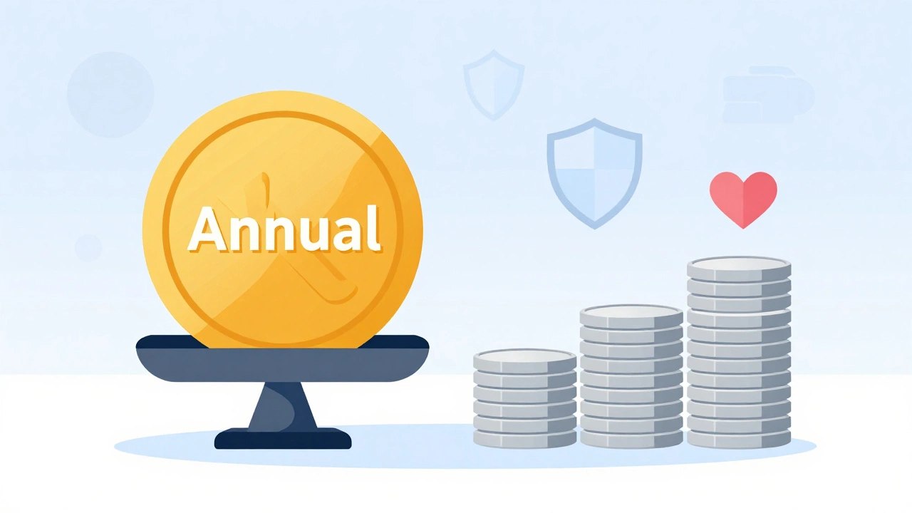 Illustration comparing annual lump sum vs monthly insurance payments