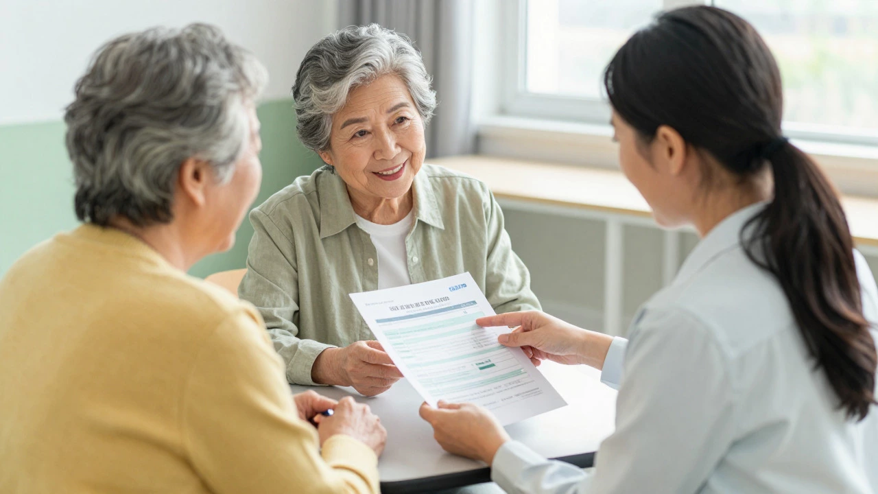 SHIP counselor helping seniors understand insurance options