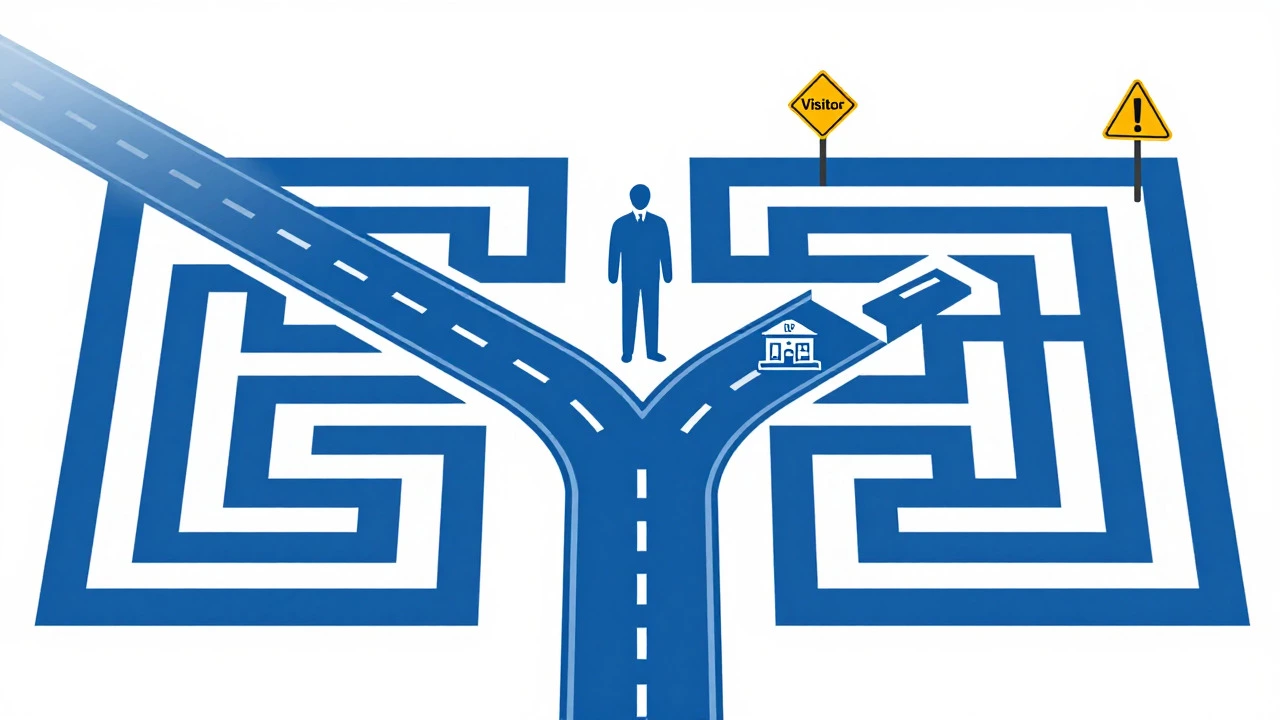 Vector illustration of NHS healthcare payment paths as a maze