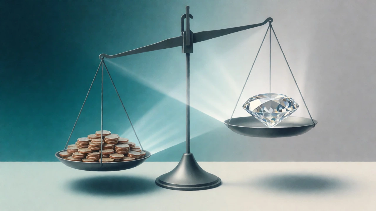 Abstract scales balancing frequent vs costly surgeries
