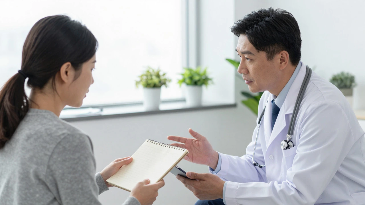 Doctor and patient discussing a pain management plan in a clinic