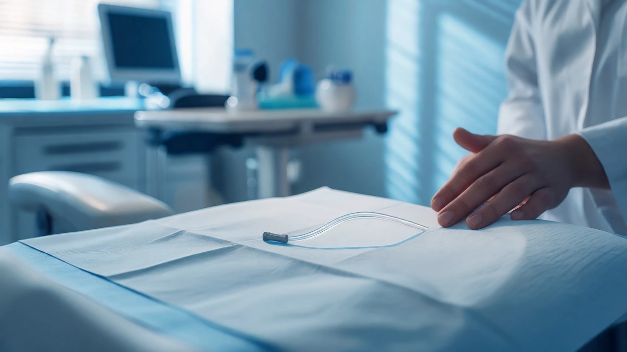 Medical catheter preparation for IUI procedure in clinic