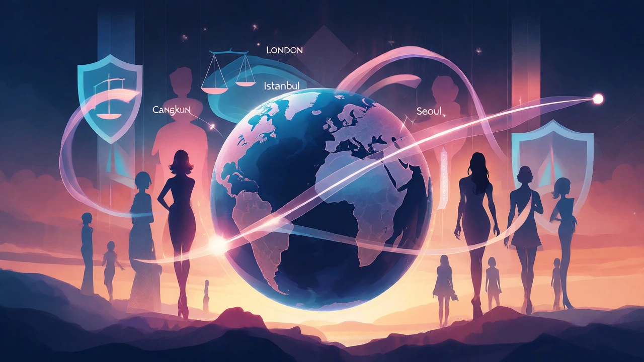 Conceptual globe connecting global medical tourism hubs